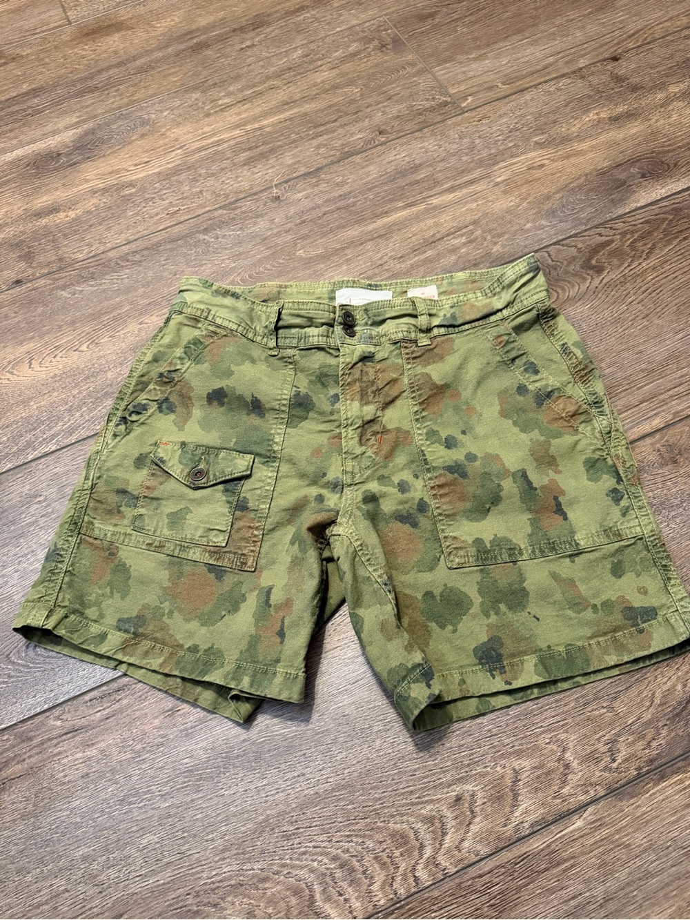 Anthropologie Olive Green Camo Utility Athletic Shorts